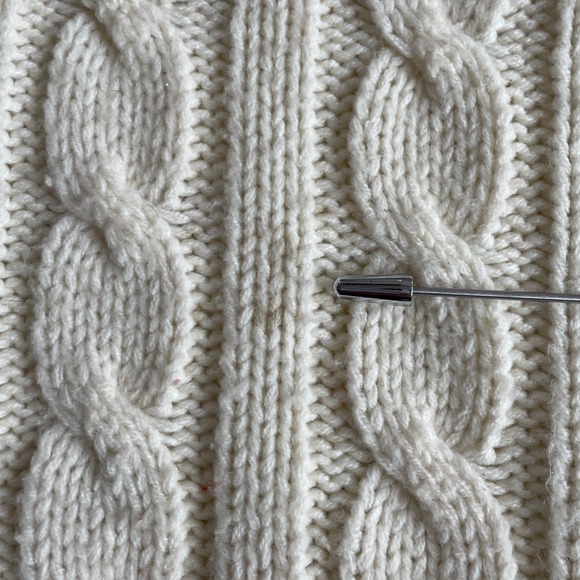 Vintage SILTON CALIFORNIA Cream Cable Knit Reindeer Fair Isle Sweater Pullover - Picture 7 of 11